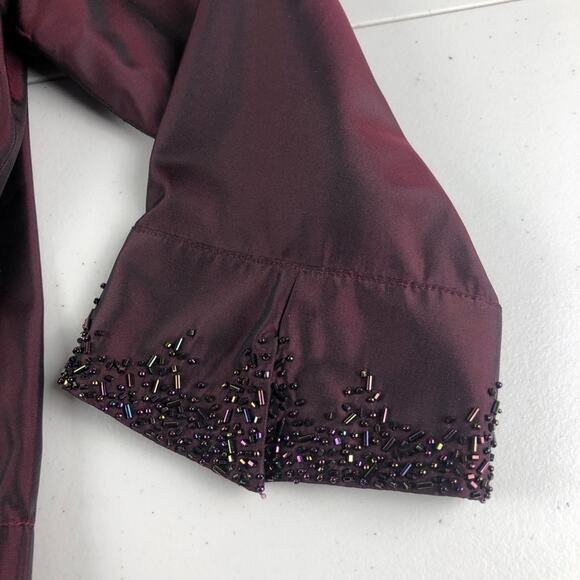 Zola Evening burgundy beaded blazer 10 - Picture 4 of 12